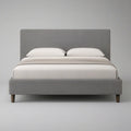 Cama de Casal Estofada Cinzenta 160 x 200 cm com Cabeceira Acolchoada