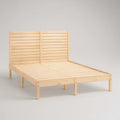 Cama de Casal em Madeira Maciça de Pinheiro Natural 160 x 200 cm