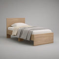 Cama Individual em MDF Efeito Carvalho Claro para Colchão 90 x 190 cm