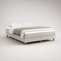 Cama Estofada Bege para Colchão 160 x 200 cm, 168 x 208 x 35 cm